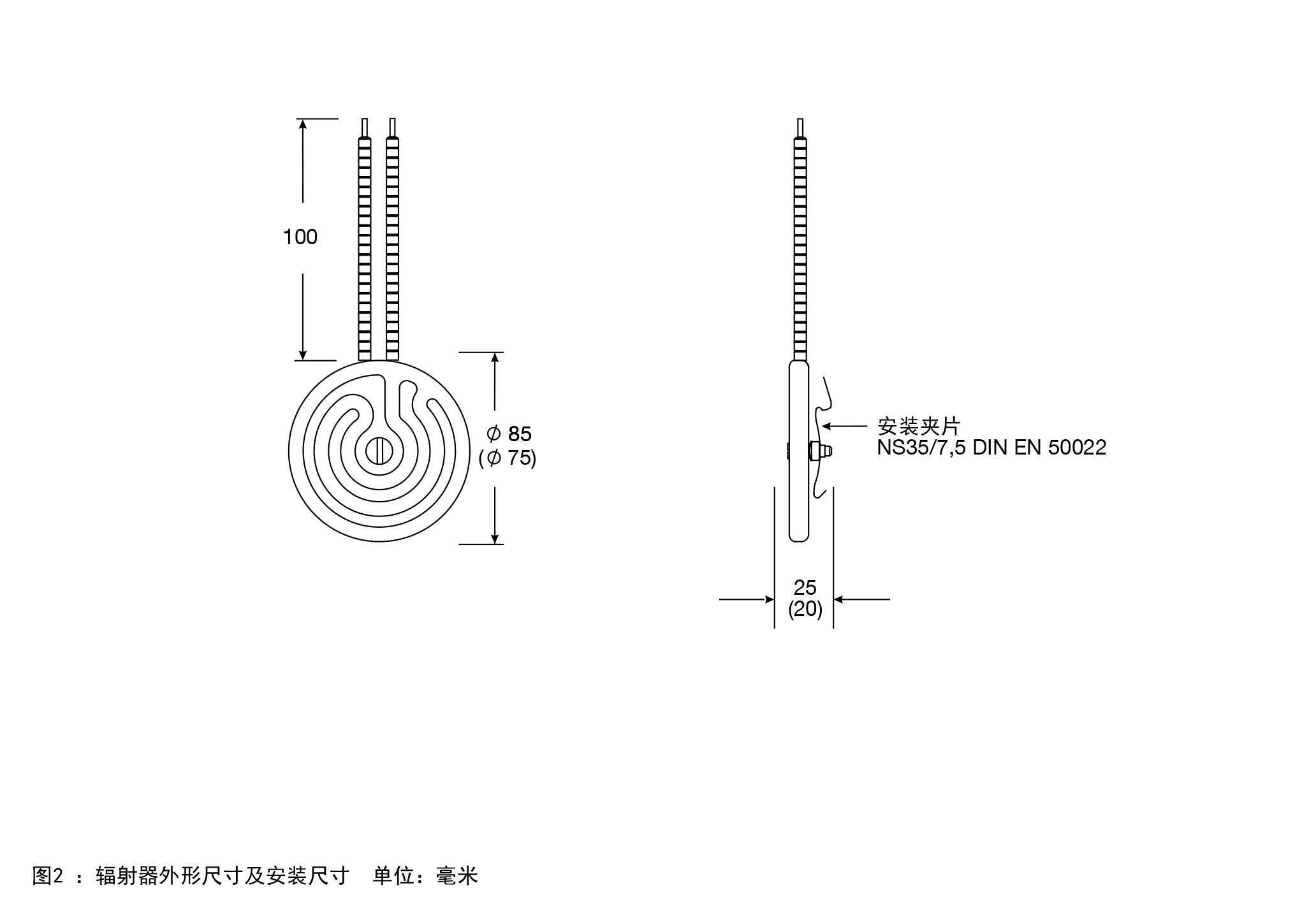  SSH陶瓷紅外線圓形輻射器(圖2)