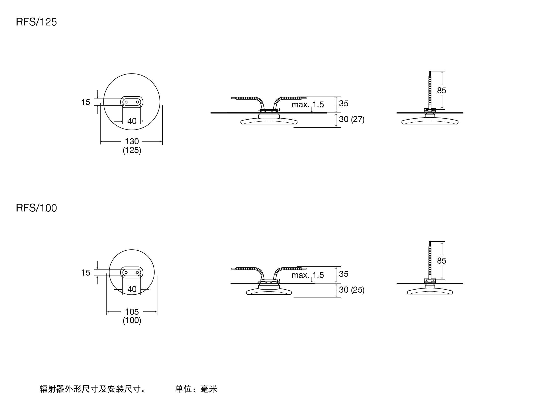  RFS陶瓷紅外線圓形輻射器(圖2)