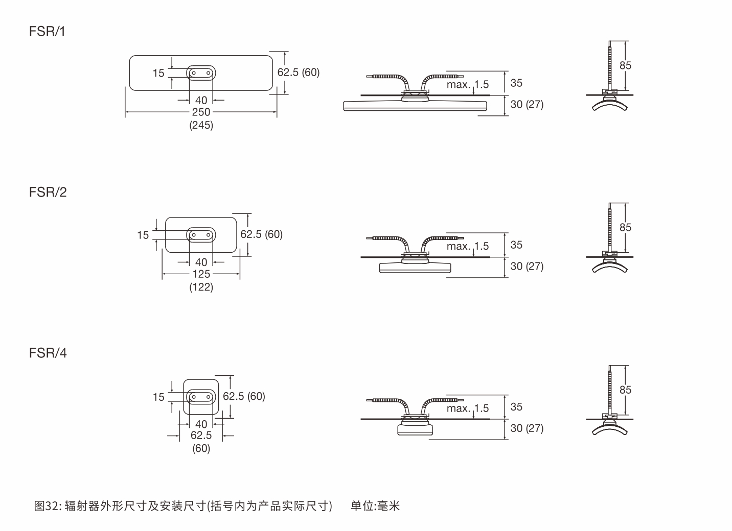 FSR弧形陶瓷紅外線輻射器(圖2)